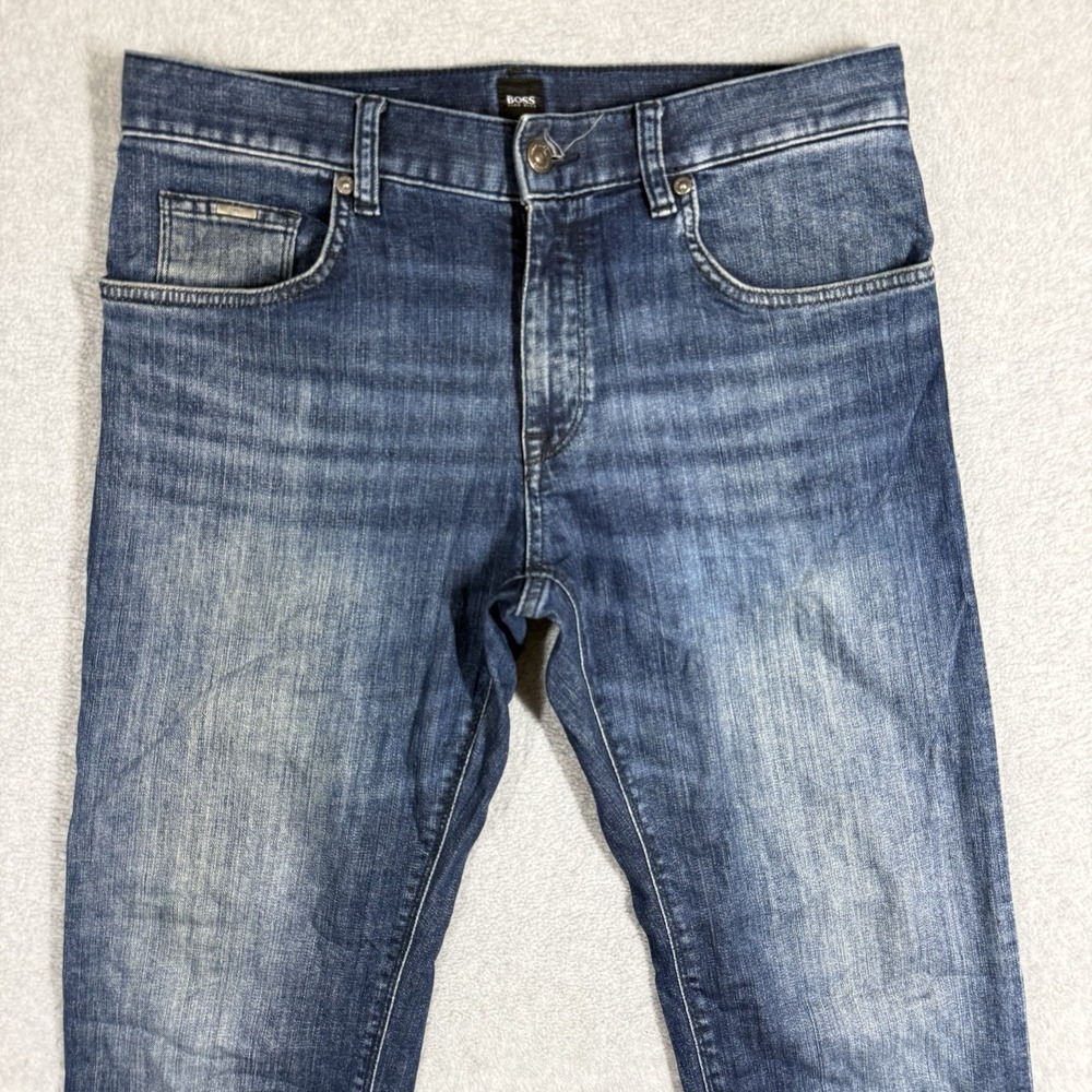 HUGO BOSS Black label Maine1 Jeans Mens 32x30 Whiskers Faded Relaxed Stretch - Picture 2 of 15